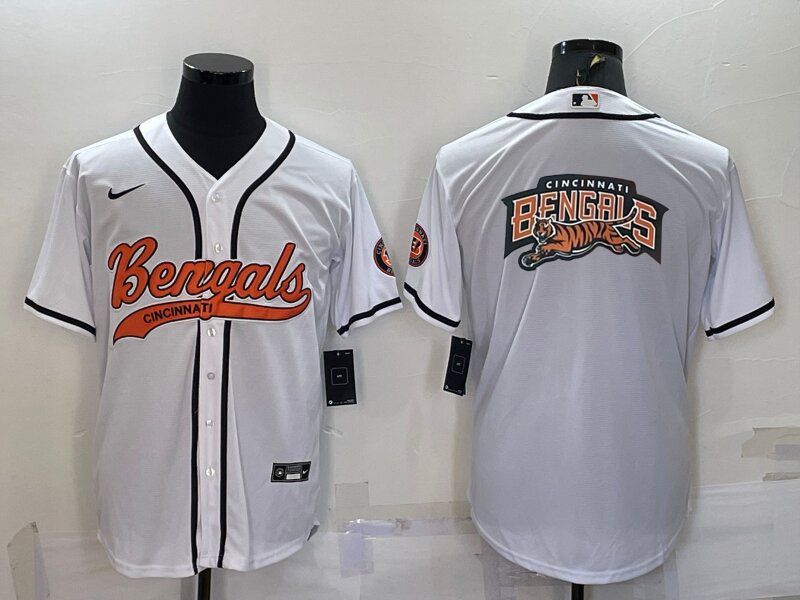 Men Cincinnati Bengals Blank White 2022 Nike Co branded NFL Jerseys